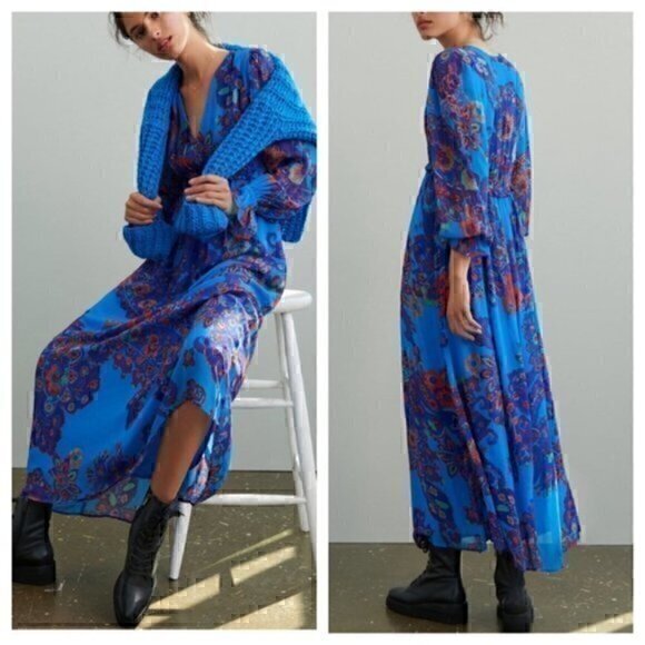 NWT Anthropologie Stasya Embroidered Maxi Dress Size XS - Picture 1 of 6